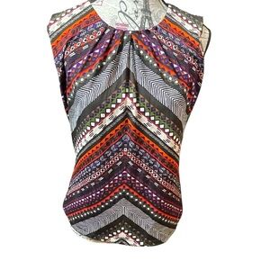 Calvin Klein Multicolor Chevron Sleeveless Blouse
